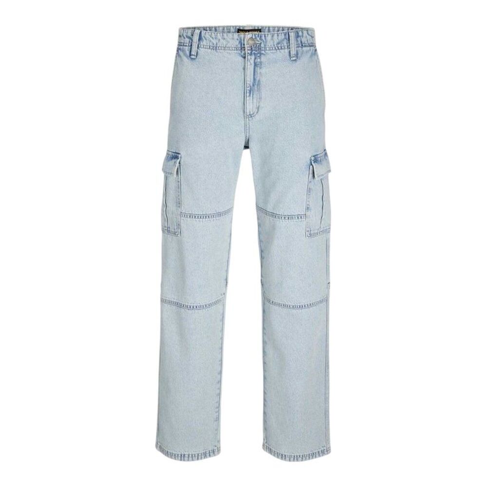 Represent Mens Denim Relaxed Fit Cargo Jeans / Blue Denim